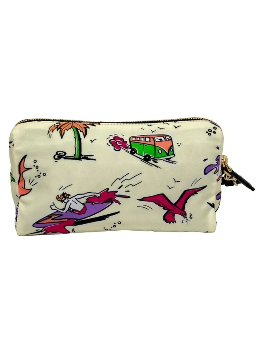 Prada Pouch Ivory Pink Multi Surfing Pattern